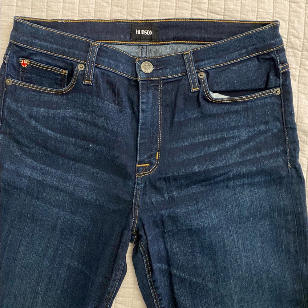 Hudson 32 Natalie Jeans Dark Wash Denim, Raw hem